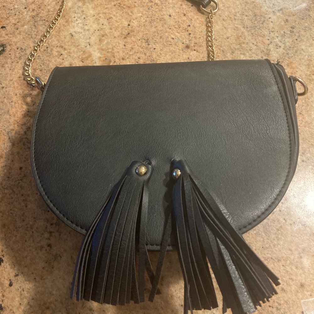 Black pleather crossbody